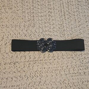 Elegant Black Floral Belt